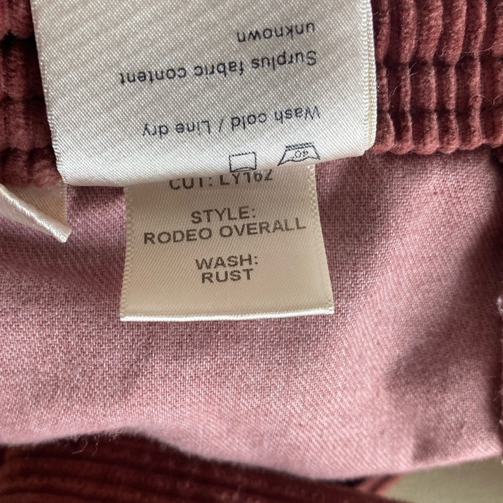 Reformation Rodeo Overall Corduroy Womens size 2. Wash-Rust. - Picture 9 of 11